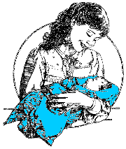 Young mother and newborn